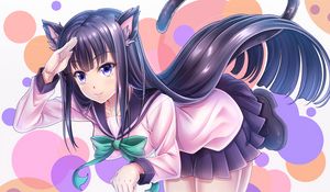 Preview wallpaper neko, ears, gesture, anime, cute