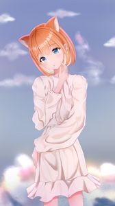 Preview wallpaper neko, ears, glance, anime, art