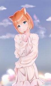 Preview wallpaper neko, ears, glance, anime, art