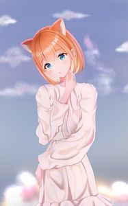 Preview wallpaper neko, ears, glance, anime, art