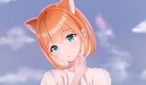 Preview wallpaper neko, ears, glance, anime, art