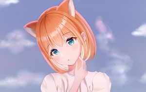 Preview wallpaper neko, ears, glance, anime, art