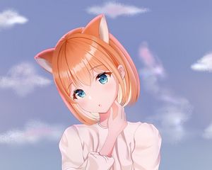 Preview wallpaper neko, ears, glance, anime, art