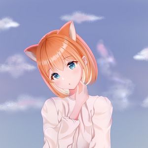 Preview wallpaper neko, ears, glance, anime, art