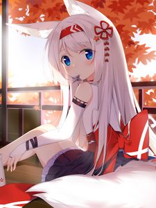 Preview wallpaper neko, ears, glance, anime, art, cute