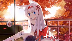 Preview wallpaper neko, ears, glance, anime, art, cute