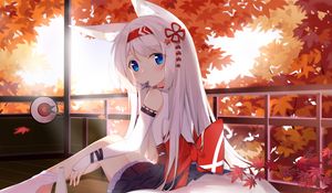 Preview wallpaper neko, ears, glance, anime, art, cute