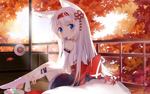 Preview wallpaper neko, ears, glance, anime, art, cute