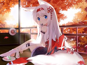 Preview wallpaper neko, ears, glance, anime, art, cute