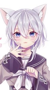 Preview wallpaper neko, ears, glance, anime, cute
