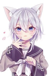 Preview wallpaper neko, ears, glance, anime, cute