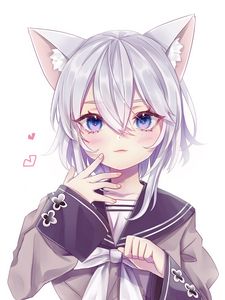 Preview wallpaper neko, ears, glance, anime, cute