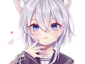 Preview wallpaper neko, ears, glance, anime, cute