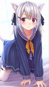 Preview wallpaper neko, ears, glance, cute, anime