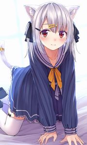 Preview wallpaper neko, ears, glance, cute, anime