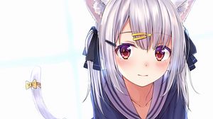 Preview wallpaper neko, ears, glance, cute, anime