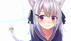 Preview wallpaper neko, ears, glance, cute, anime