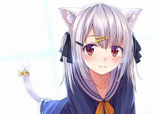 Preview wallpaper neko, ears, glance, cute, anime