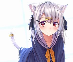 Preview wallpaper neko, ears, glance, cute, anime