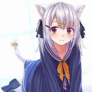 Preview wallpaper neko, ears, glance, cute, anime