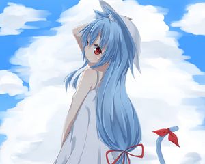 Preview wallpaper neko, ears, hat, dress, anime