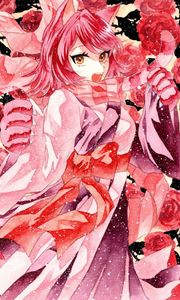 Preview wallpaper neko, ears, pink, anime, art