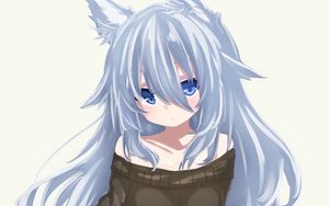 Preview wallpaper neko, ears, sweater, anime, art