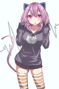 Preview wallpaper neko, ears, sweatshirt, anime, cute