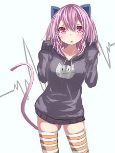 Preview wallpaper neko, ears, sweatshirt, anime, cute