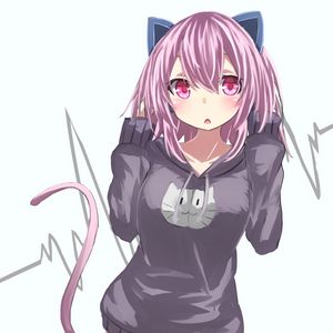 Preview wallpaper neko, ears, sweatshirt, anime, cute