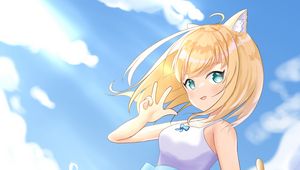 Preview wallpaper neko, gesture, dress, smile, anime