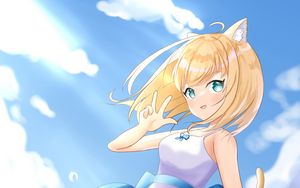 Preview wallpaper neko, gesture, dress, smile, anime