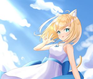 Preview wallpaper neko, gesture, dress, smile, anime