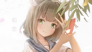 Preview wallpaper neko, gesture, smile, note, wish, anime