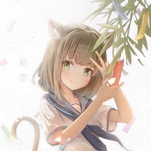 Preview wallpaper neko, gesture, smile, note, wish, anime