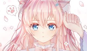 Preview wallpaper neko, girl, ears, cute, anime, pink