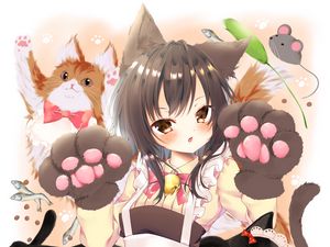 Preview wallpaper neko, girl, ears, cats, cute, anime