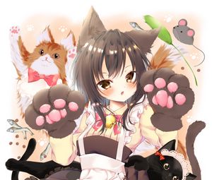 Preview wallpaper neko, girl, ears, cats, cute, anime