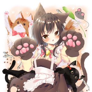 Preview wallpaper neko, girl, ears, cats, cute, anime