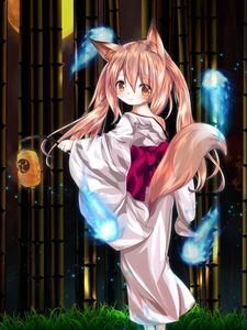 Preview wallpaper neko, girl, kimono, anime, art