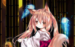 Preview wallpaper neko, girl, kimono, anime, art