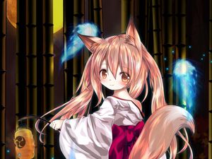 Preview wallpaper neko, girl, kimono, anime, art