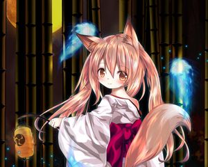 Preview wallpaper neko, girl, kimono, anime, art