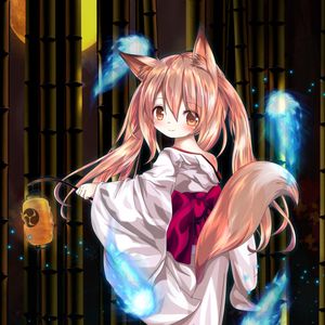 Preview wallpaper neko, girl, kimono, anime, art