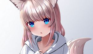 Preview wallpaper neko, girl, ponytail, anime, cute