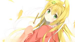 Preview wallpaper neko, girl, smile, kimono, anime