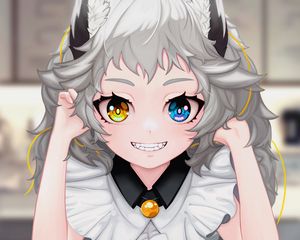 Preview wallpaper neko, maid, heterochromia, smile, anime