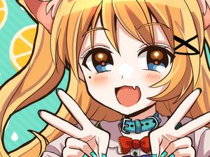 Preview wallpaper neko, smile, gesture, anime, art