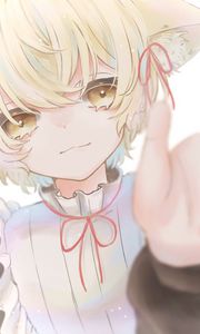 Preview wallpaper neko, smile, glance, anime, light