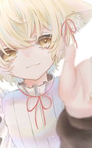 Preview wallpaper neko, smile, glance, anime, light